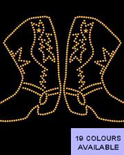 Cowboy boots rhinestud design (pack of 5)