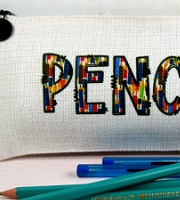Linen feel pencil case